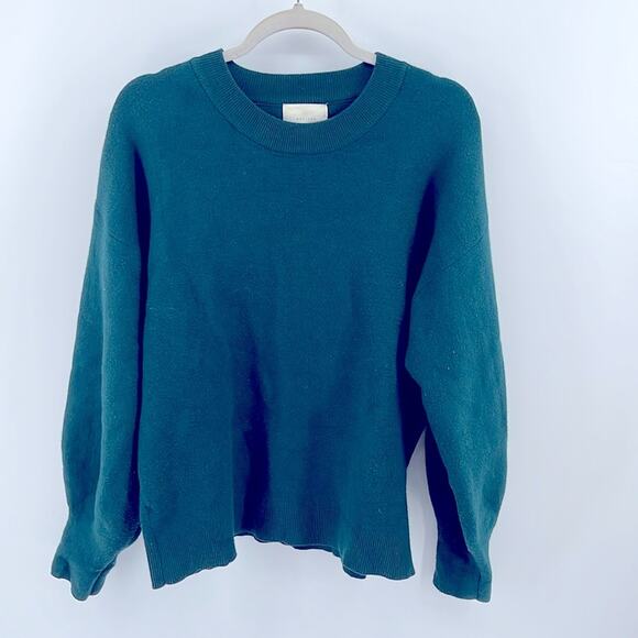 All:row puff sleeve crewneck balloon sleeve oversized knit sweater sz M - Picture 1 of 6